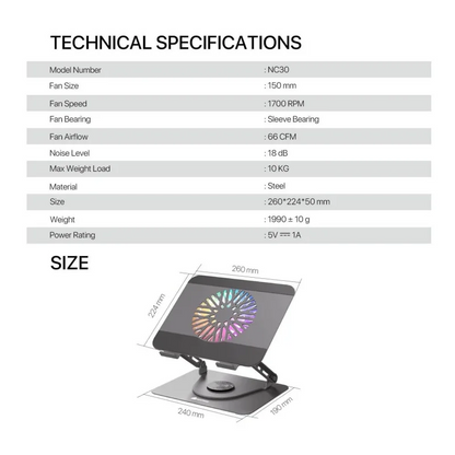 FANTECH NC30 Laptop Cooling Stand