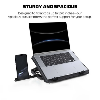 Fantech NC14 Notebook Cooler, efficient cooling performance, height adjustable with phone holder
