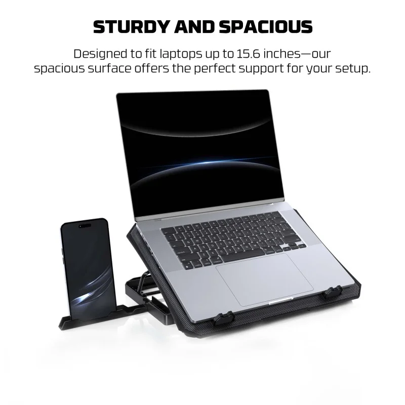 Fantech NC14 Notebook Cooler, efficient cooling performance, height adjustable with phone holder