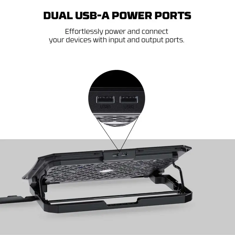 Fantech NC14 Notebook Cooler, efficient cooling performance, height adjustable with phone holder