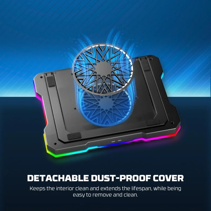 FANTECH NC22 Premium Laptop Cooling Pad – Powerful Extra-Large Fan for Superior Cooling Performance, Adjustable Height with Phone Holder, and Vibrant RGB Lighting