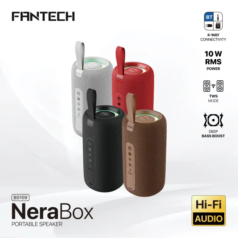 FANTECH NERABOX BS159 Wireless Speaker Bluetooth 5.4, 10W RMS, TWS Mode, USB, AUX & TF Support, Built-in Battery