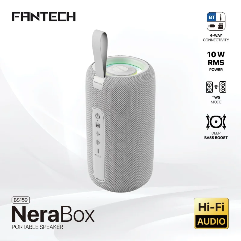 FANTECH NERABOX BS159 Wireless Speaker Bluetooth 5.4, 10W RMS, TWS Mode, USB, AUX & TF Support, Built-in Battery