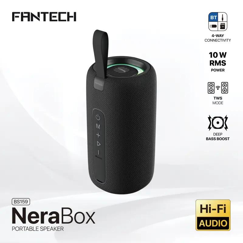 FANTECH NERABOX BS159 Wireless Speaker Bluetooth 5.4, 10W RMS, TWS Mode, USB, AUX & TF Support, Built-in Battery