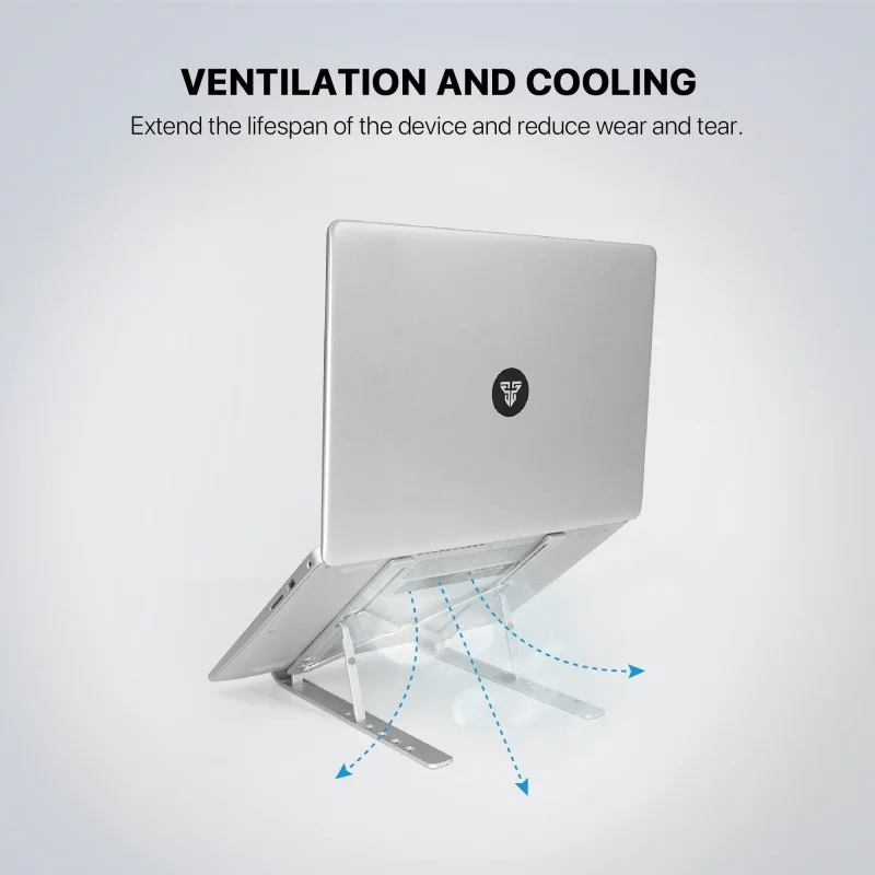 FANTECH NS11 Portable Aluminum Laptop Stand – Adjustable Height & Angle, Fits Up to 15.6" Laptops, Free Pouch Included