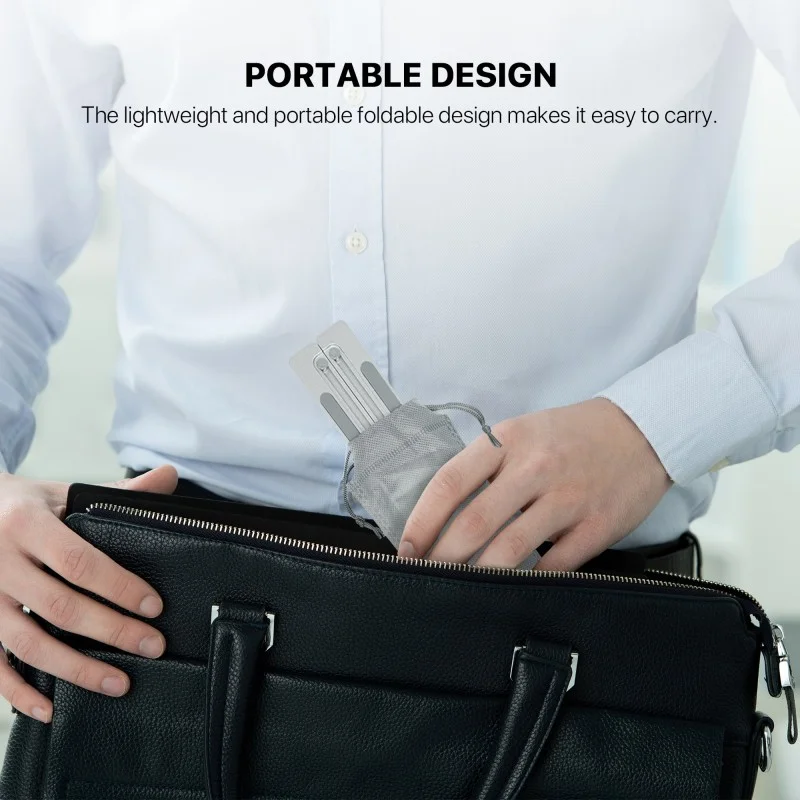 FANTECH NS11 Portable Aluminum Laptop Stand – Adjustable Height & Angle, Fits Up to 15.6" Laptops, Free Pouch Included