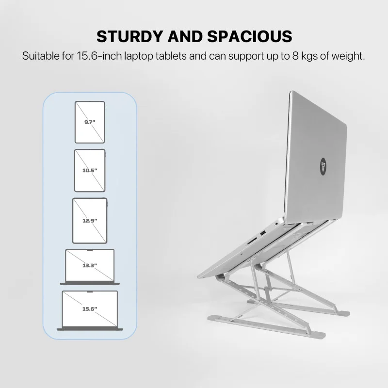 FANTECH NS12 STAND LAPTOP, 16 Level Height Adjustment, Aluminum Alloy, Fits Up to 15.6" Laptops, Free Pouch Included
