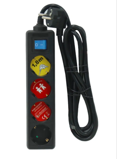 INVO B04S German 4 Outlets Black