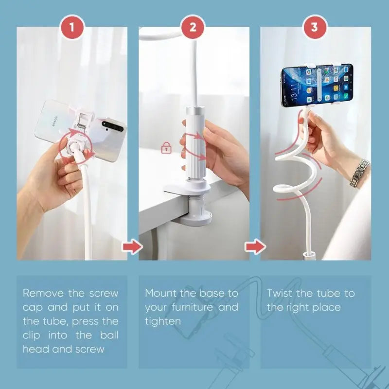 UGREEN Phone Holder Support Phone and Tablet Up to 7.2 Inch, with 90CM Flexible Long Arm, Stable Design