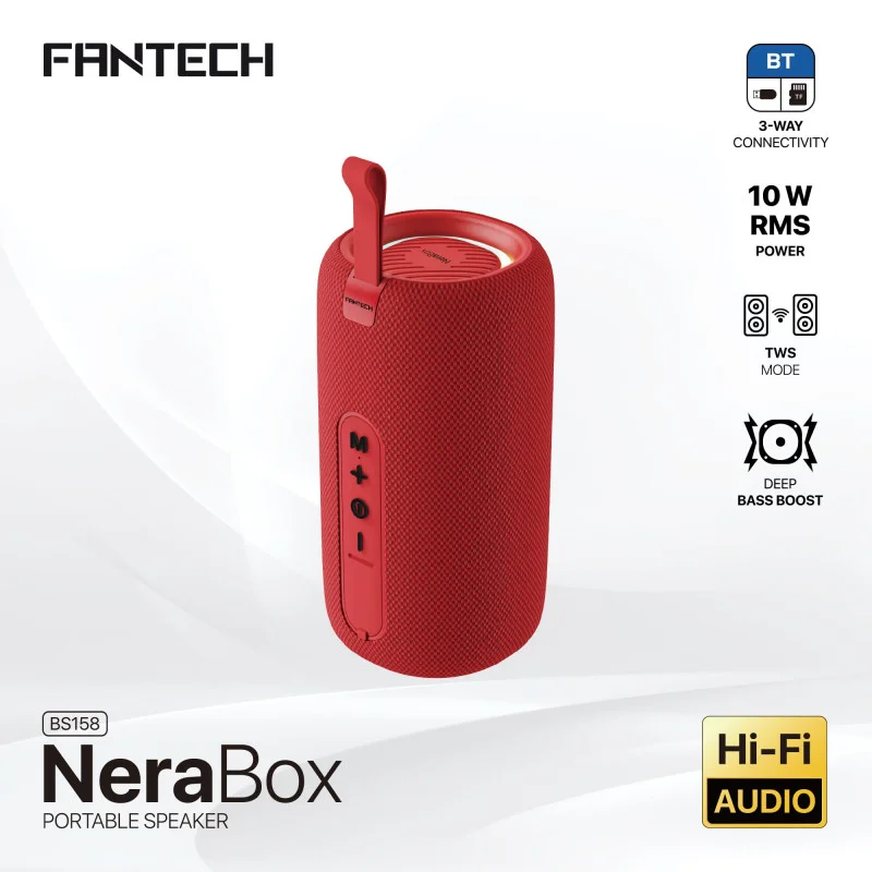 FANTECH NERABOX BS158 Wireless Speaker Bluetooth 5.4, 10W RMS, TWS Mode, USB & TF Support, Built-in Battery