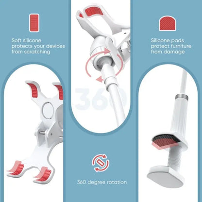 UGREEN Phone Holder Support Phone and Tablet Up to 7.2 Inch, with 90CM Flexible Long Arm, Stable Design