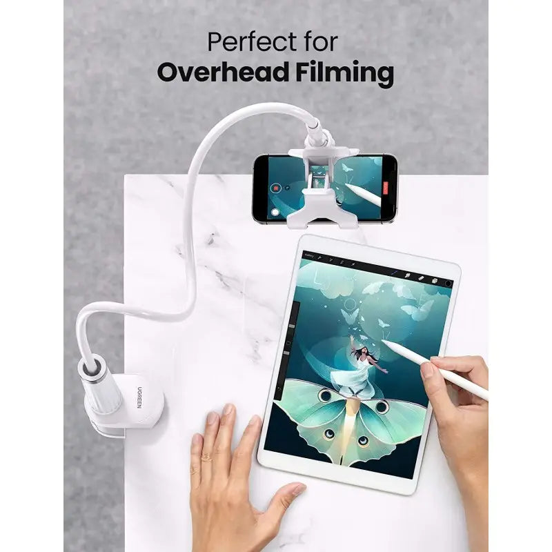 UGREEN Phone Holder Support Phone and Tablet Up to 7.2 Inch, with 90CM Flexible Long Arm, Stable Design