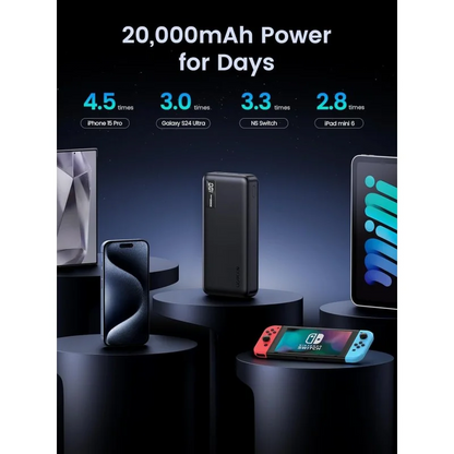 UGREEN Power Bank 22.5W PD, 3 Ports 20000 mAh, Smart & Fast Charging for Phones, Tablets, Ipads