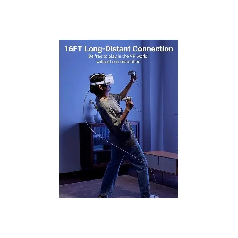 UGREEN Angled USB-C to USB-C VR Link Cable, Compatible with Oculus Quest 2, Pico 4 and PC/Steam VR