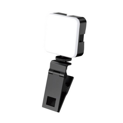 PLOKAMA PK-79 LED Video Light, Clip-On Phone Camera Light with Adjustable Brightness, Battery-Powered, Universal Mount for Laptop Desktop Mobile