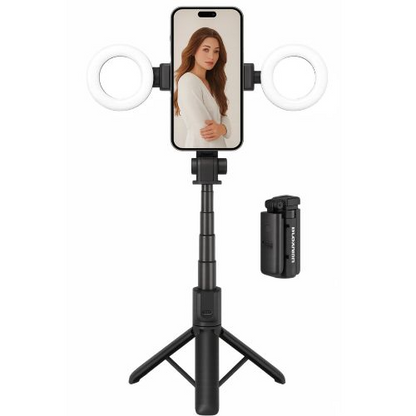 PLOKAMA LIVE-M5 3-in-1 Mini Gimbal Style Wireless Selfie Stick Tripod with Bluetooth Remote for Mobile Photography