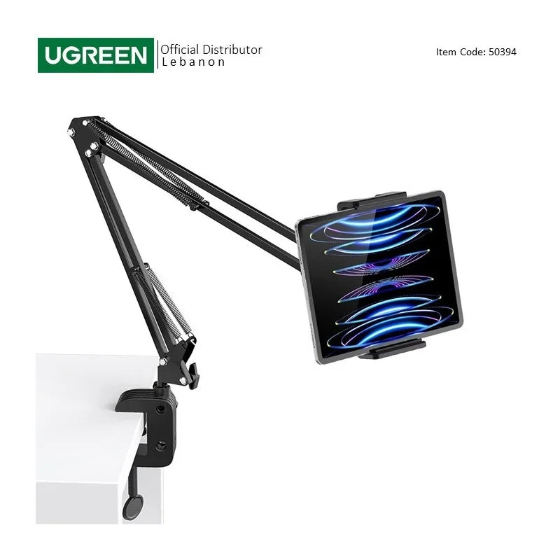 UGREEN Phone & Tablet Ipad Holder Up to 12.9 Inch, Long Lazy Arm, Premium aluminum alloy, 360 degree adjustable