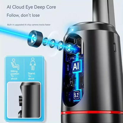 Selfie Stick Tripod 360 Auto Face Tracking Black, Q02