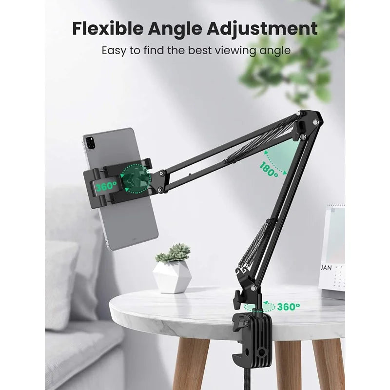 UGREEN Phone & Tablet Ipad Holder Up to 12.9 Inch, Long Lazy Arm, Premium aluminum alloy, 360 degree adjustable