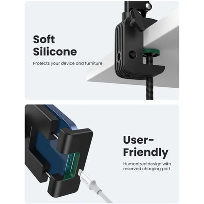 UGREEN Phone & Tablet Ipad Holder Up to 12.9 Inch, Long Lazy Arm, Premium aluminum alloy, 360 degree adjustable