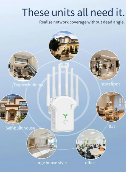 300Mbps 6 antenna 3-in-1 WiFi Repeater Router Enhance Wireless Signals Dual-Band Extender U13  EU Plug