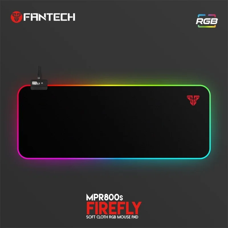 Fantech MPR800s FIREFLY, RGB Illumination Edge, Gaming Mousepad, Large Size: 80cmx30cmx0.4cm