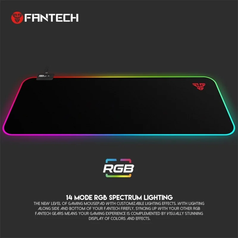 Fantech MPR800s FIREFLY, RGB Illumination Edge, Gaming Mousepad, Large Size: 80cmx30cmx0.4cm