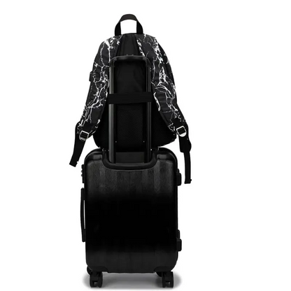 Kinmac Backpack KMB437 Black Marble, Fashion Design, High Quality, Soft Interior Lining & Water-resistant