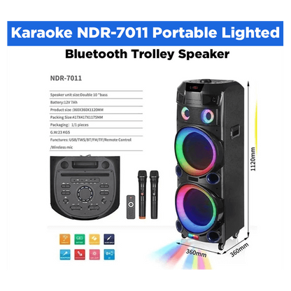 Board-x Speaker Karaoke HTM-7011 2x10 Inch, 2 Microphones