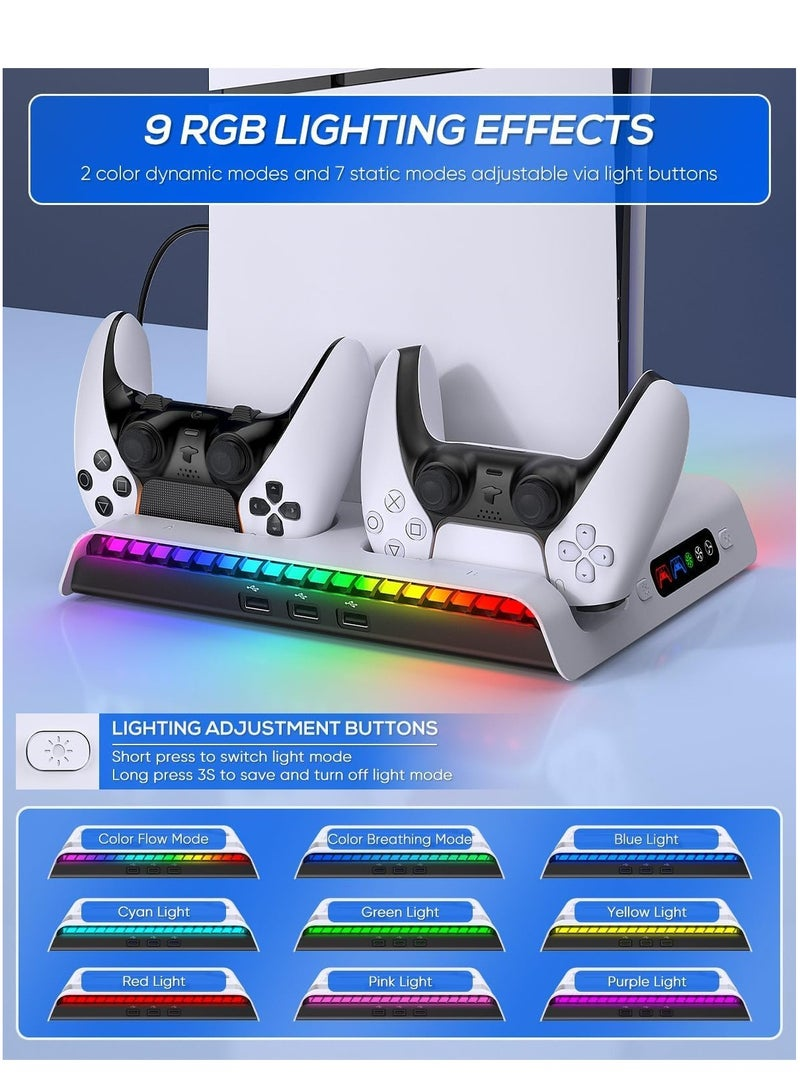 Ipega Vertical Stand for PS5 (cooling fan + charging dock + headset holder + RGB light)