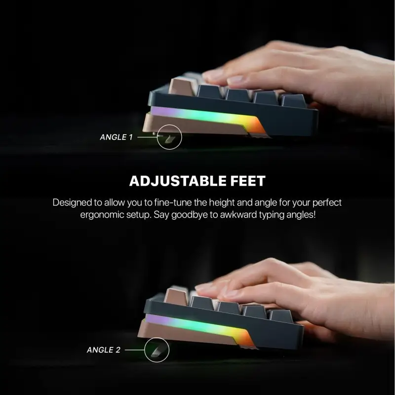 Fantech STELLAR Edition MK912 - ATOM PRO63, 3 Modes: Bluetooth, Wireless & Wired, Built-in Battery, Mechanical Gaming Keyboard