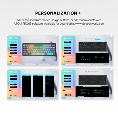 Fantech STELLAR Edition MK912 - ATOM PRO63, 3 Modes: Bluetooth, Wireless & Wired, Built-in Battery, Mechanical Gaming Keyboard