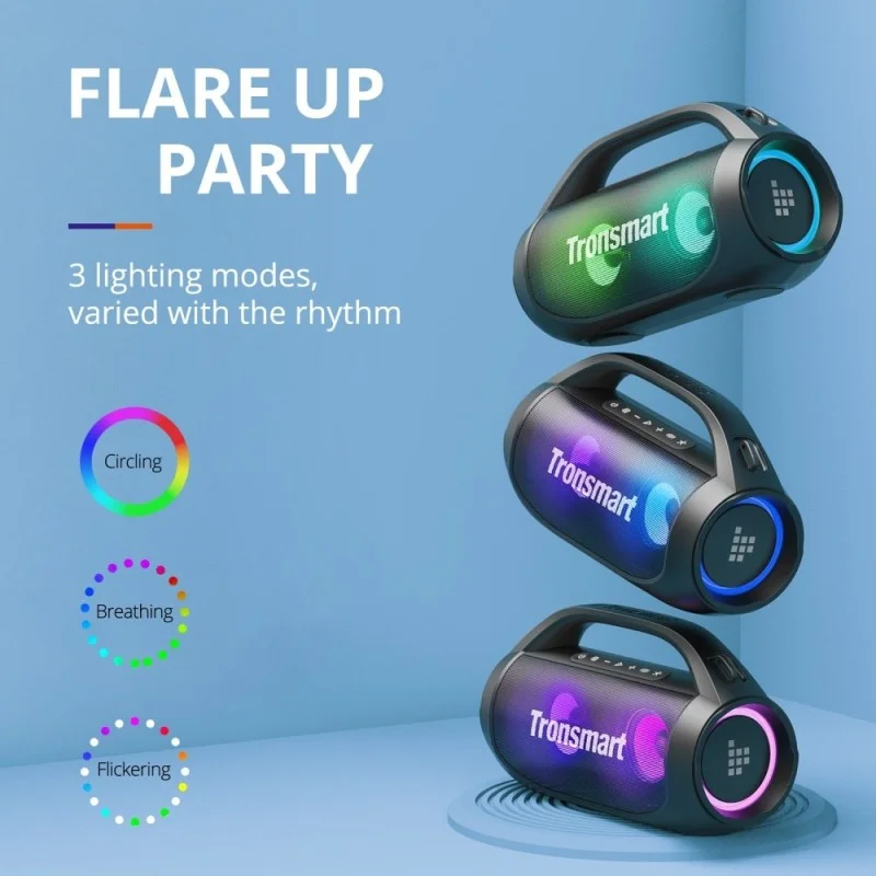 Tronsmart Bang SE 40W Portable Party Speaker With Built in Power bank and 3 LED Modes, up to 24 hours playtime