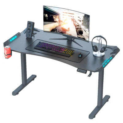 AY Ergonomic manual height adjustable RGB gaming sit-stand desk