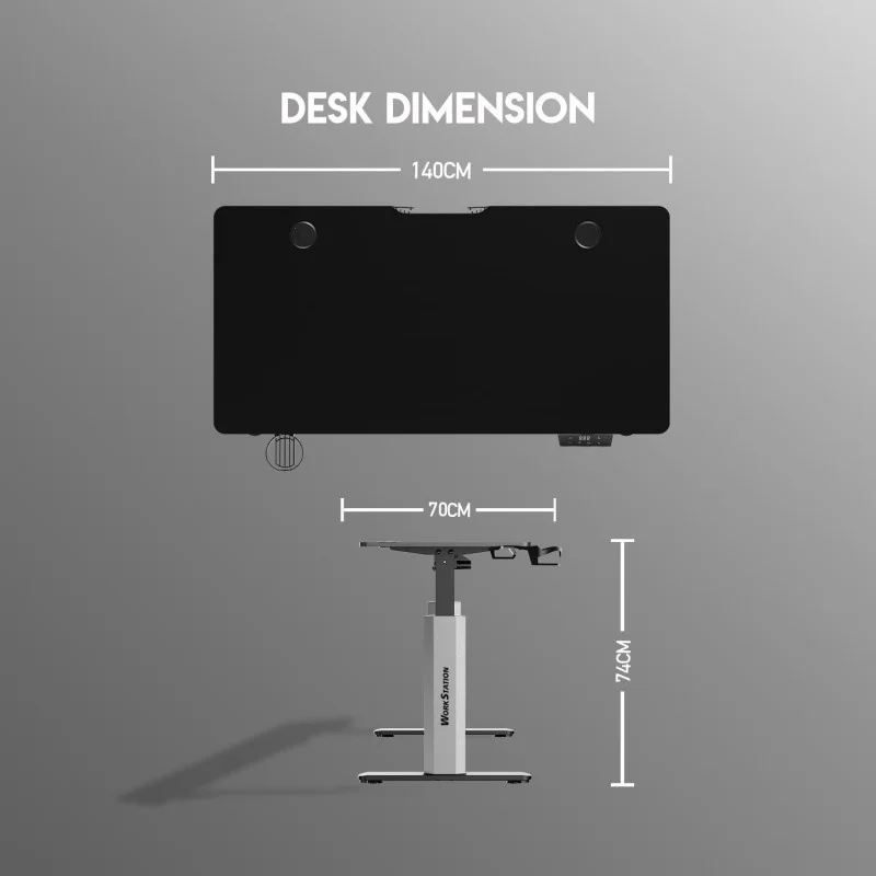 Fantech WS414 Work Station, Adjustable Height Desk with Powerful Electrical Motor and Stable Design, load up to 80KG