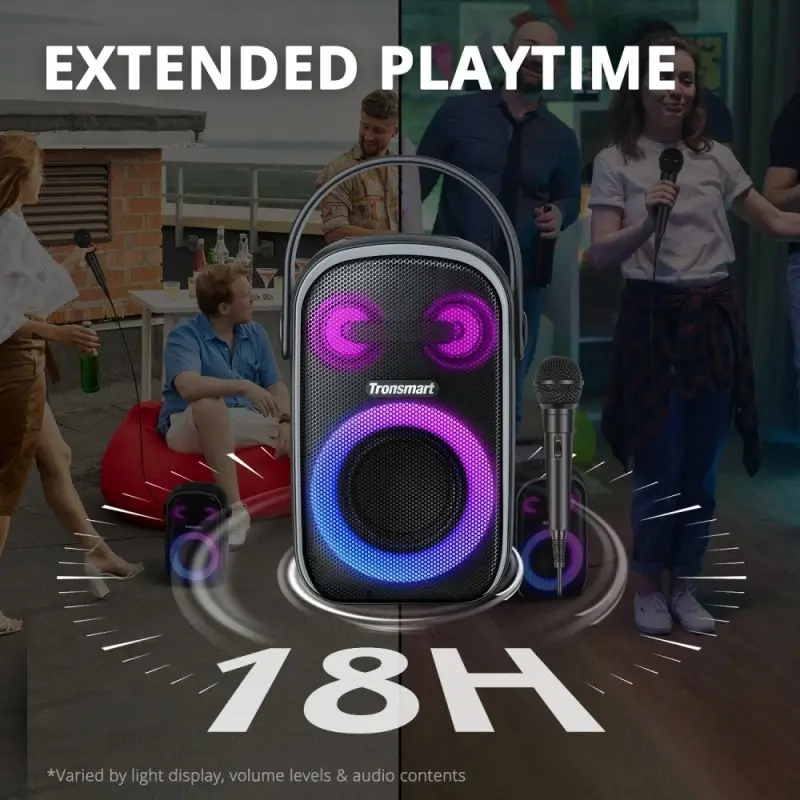 Tronsmart Halo 110 60W Portable Party Speaker, Superb Stereo Sound and Up to 18 Hours of Playtime