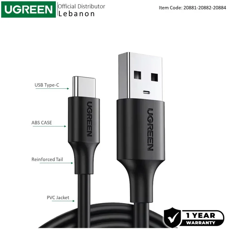 UGREEN USB-A to USB-C Cable, Fast Charge