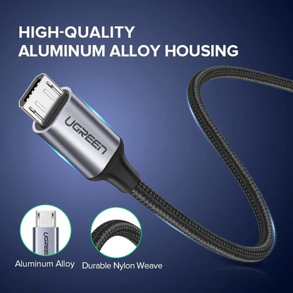 UGREEN USB-A to Micro USB Braided Cable, Fast Charge
