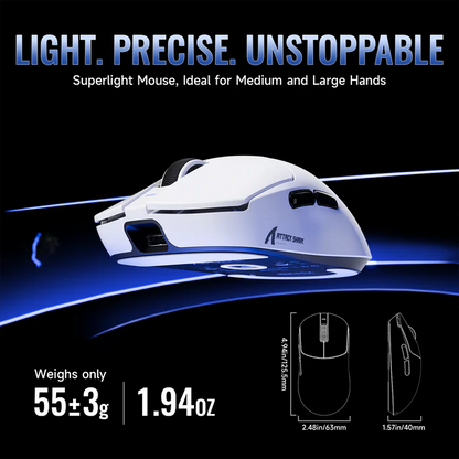 ATTACK SHARK X8 ULTRA Series Tri-mode Lightweight Wireless Gaming Mouse