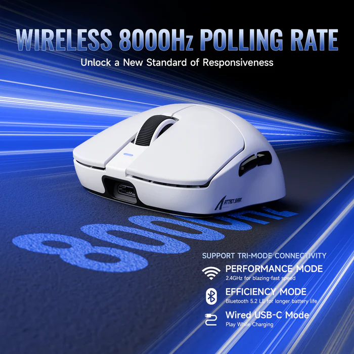 ATTACK SHARK X8 ULTRA Series Tri-mode Lightweight Wireless Gaming Mouse