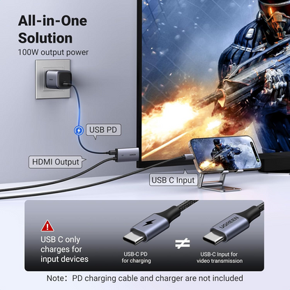 UGREEN 2 Meter 4K Type-C to HDMI with PD Port Cable