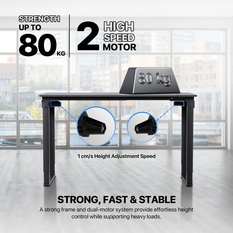 Fantech WS514 Work Station, Dual Electrical Motor, Adjustable Height Desk, Stable Design, load up to 80KG