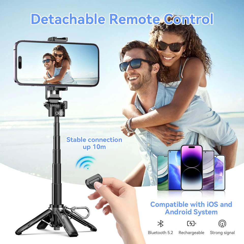XO Selfie Stick Phone Tripod Stand with Bluetooth Remote for iPhone|Android